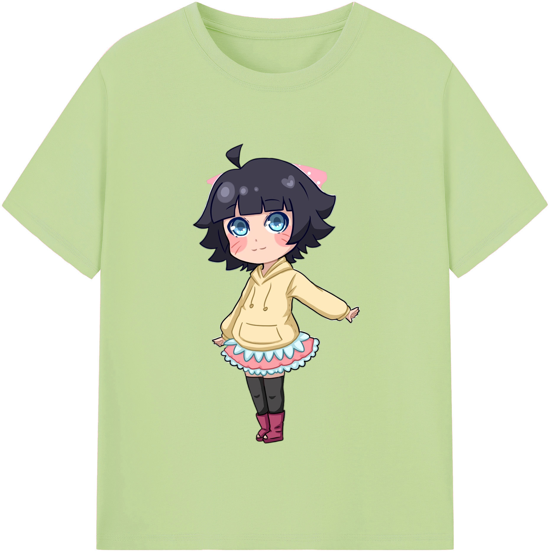 （画像用） NARUTO -ナルト- うずまき ヒマワリ Uzumaki Himawari 綿100％半袖Tシャツ（フロントプリント）